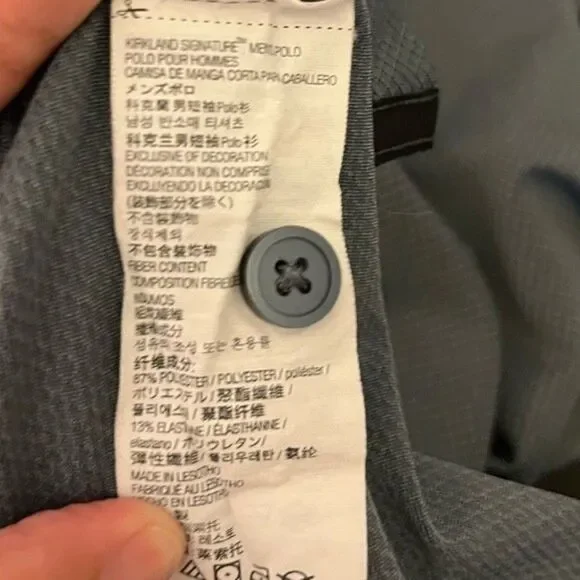 Kirkland Signature Men's Gray Performance Polo Size Large - Picture 6 of 6